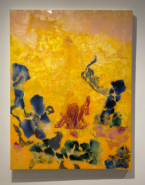 Photograph of a painting by YoAhn Han hanging in the Zillman Museum of Art