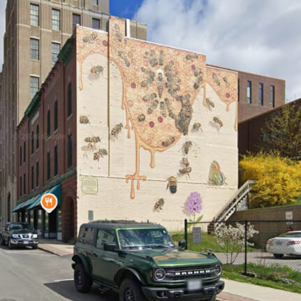 The Good of the Hive mural in Bangor, Maine