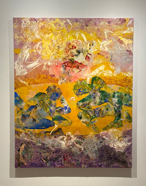 Photograph of a painting by YoAhn Han hanging in the Zillman Museum of Art
